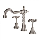 Fienza Lilian Basin Set Cross Handle - Brushed Nickel